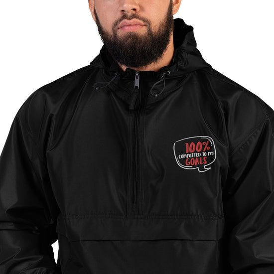 '100% Committed to My Goals' Unisex Champion Packable Jacket